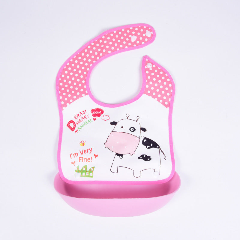 Detachable No-wash Waterproof Silicone-like Bib For Kids