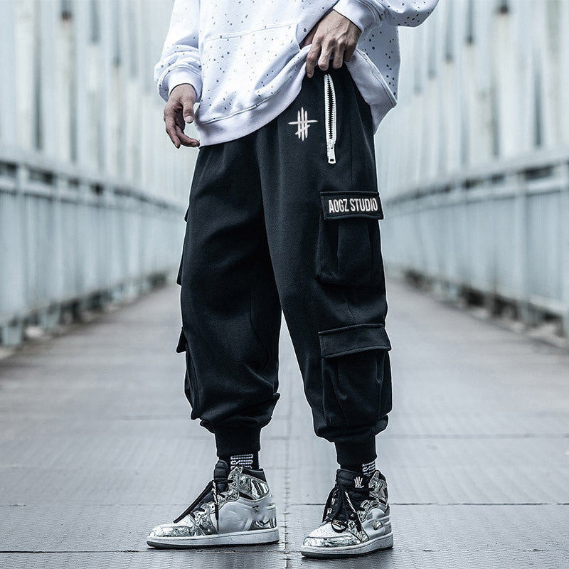 Men's Sweatpants Functional Wind Drawstring Overalls