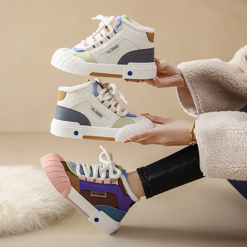 High Top White Shoes Female Casual Sports Skate Shoes