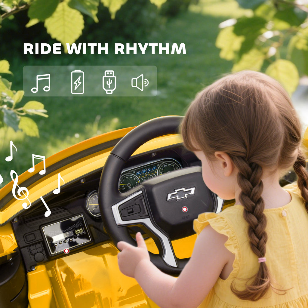 Electric Ride on Car 12V Kids Ride-on Toy, Yellow