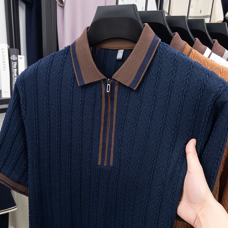 Men's Lapel Collar Short-Sleeve T-Shirt