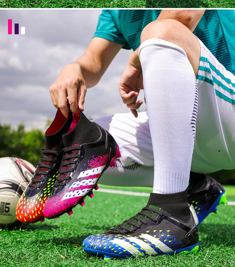 High-top Boys And Girls Lawn AG Nail Training Football Shoes
