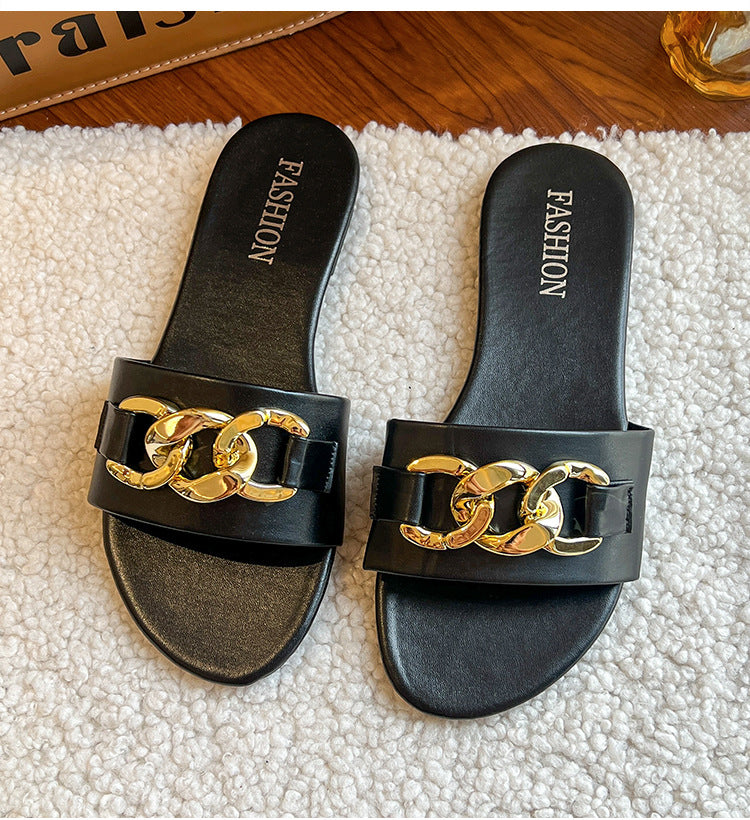 Lazy-style Outdoor Flat Slippers For Women