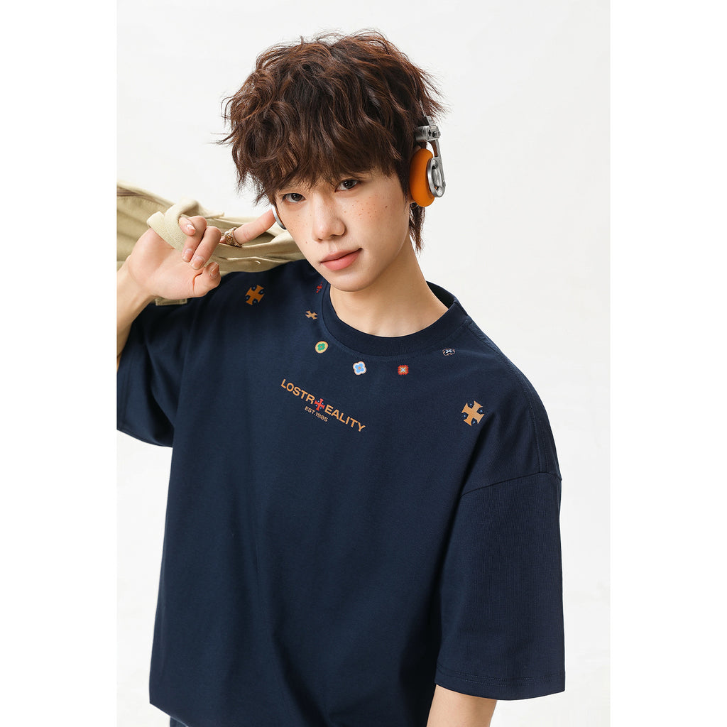 Printed Cotton Short-sleeved T-shirt For Men