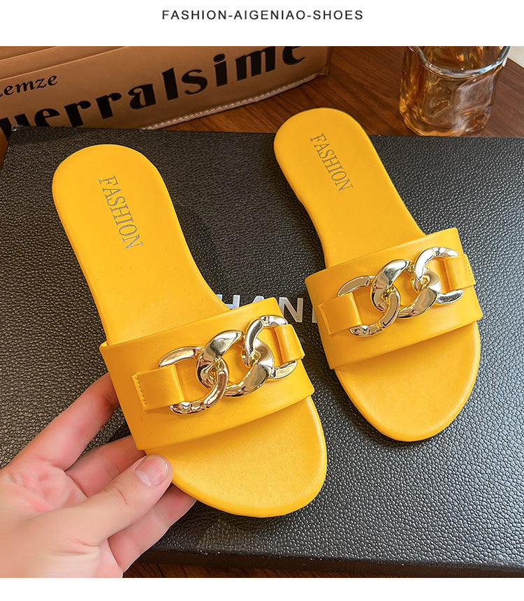 Lazy-style Outdoor Flat Slippers For Women