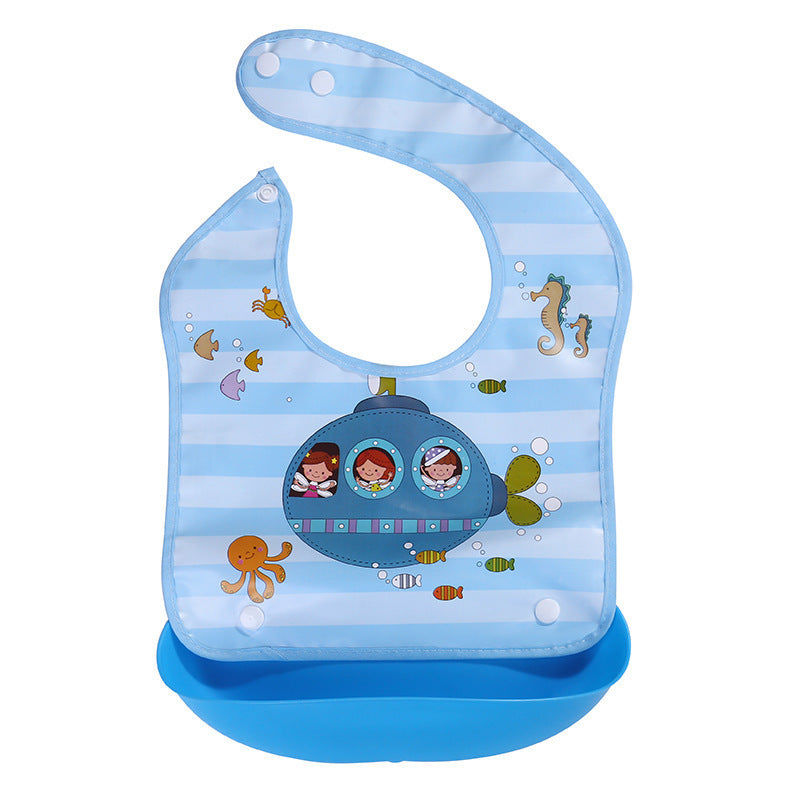 Detachable No-wash Waterproof Silicone-like Bib For Kids
