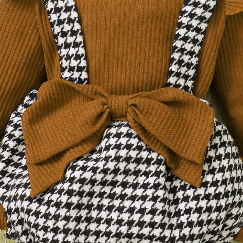 Long Sleeve Top Bow Small Fragrance Strap Short