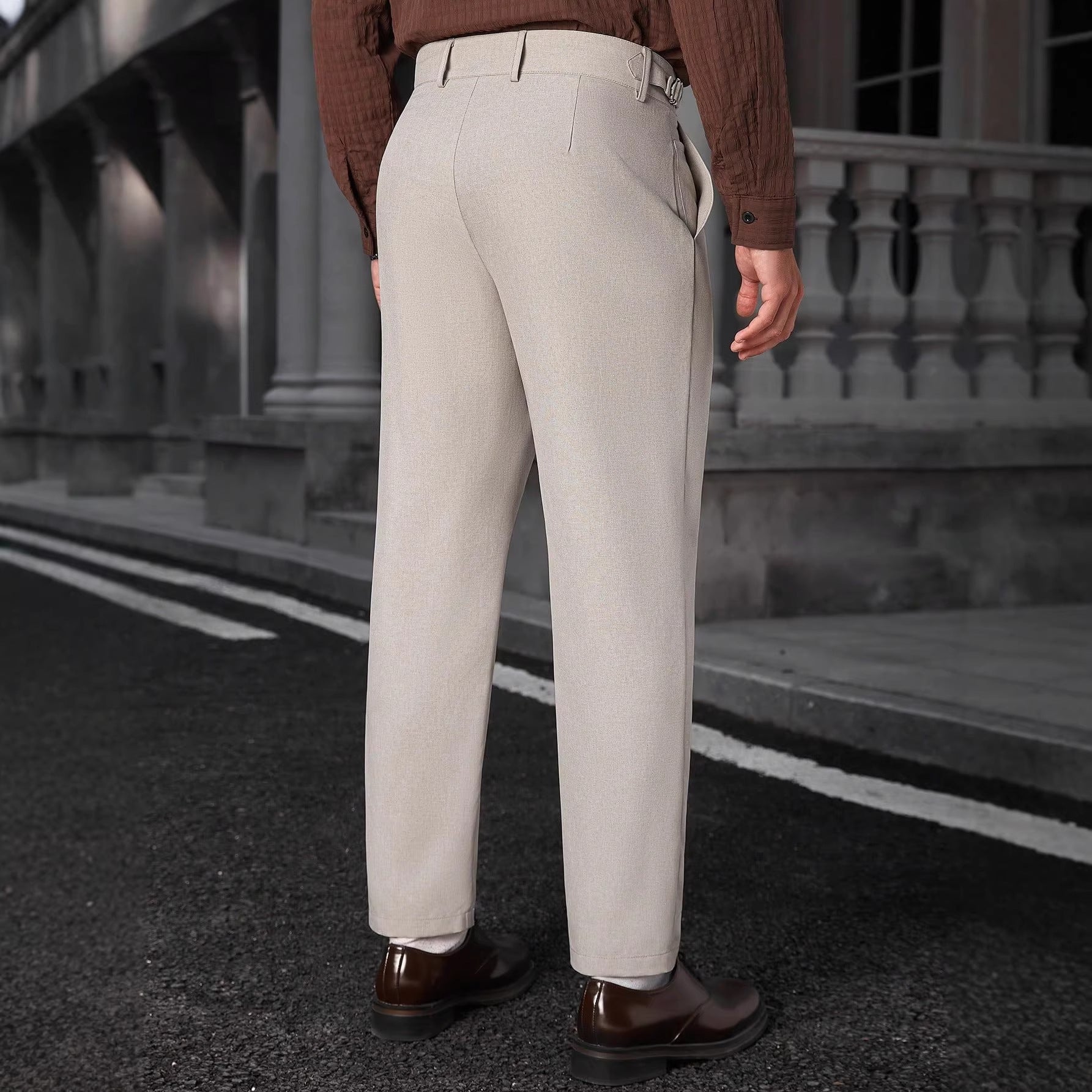 Men's Business Formal Suit Trousers Straight-Leg Pants