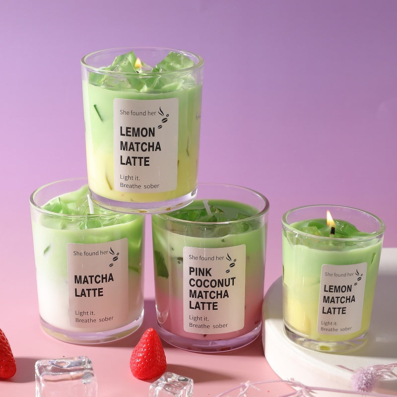 Matcha Jelly Wax Iced Coffee Mug Scented Bedroom Fragrance Smokeless Candle Romantic