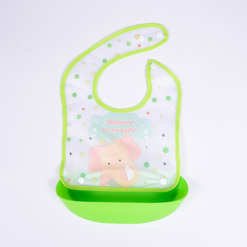Detachable No-wash Waterproof Silicone-like Bib For Kids