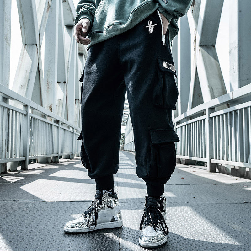 Men's Sweatpants Functional Wind Drawstring Overalls