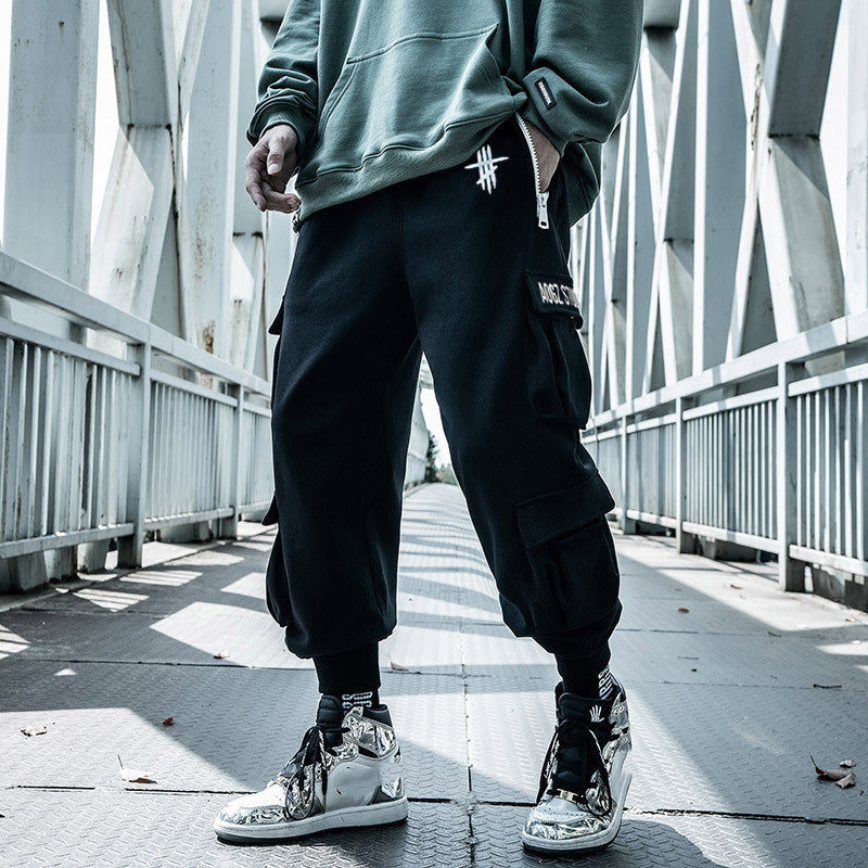 Men's Sweatpants Functional Wind Drawstring Overalls
