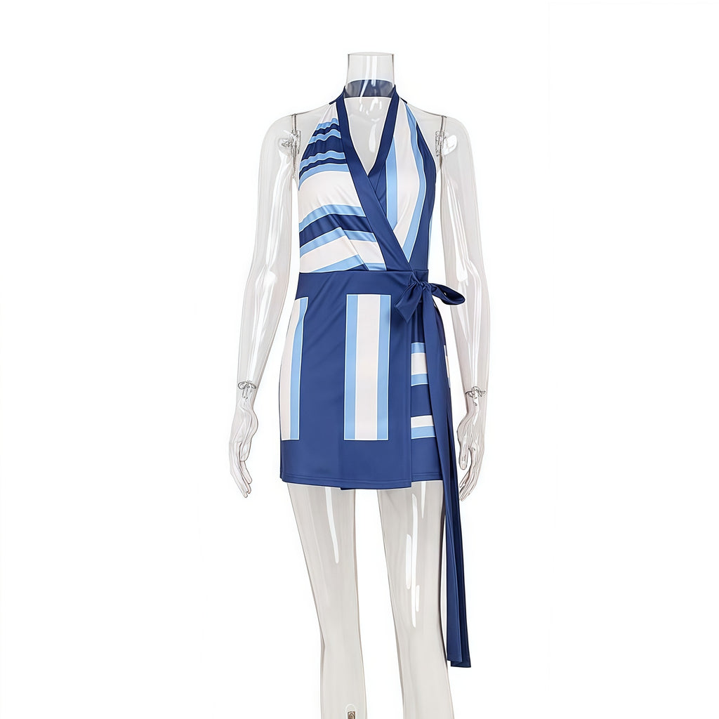 Stylish New Halterneck Backless Vacation-style Elegant Dress