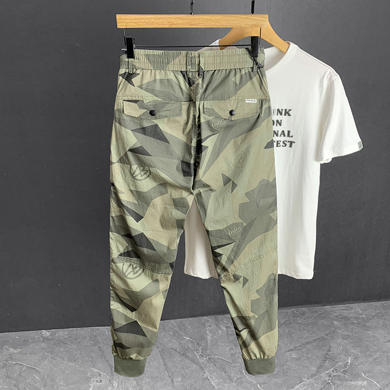 Fashionable Breathable Cropped Sports Camouflage Pants Men