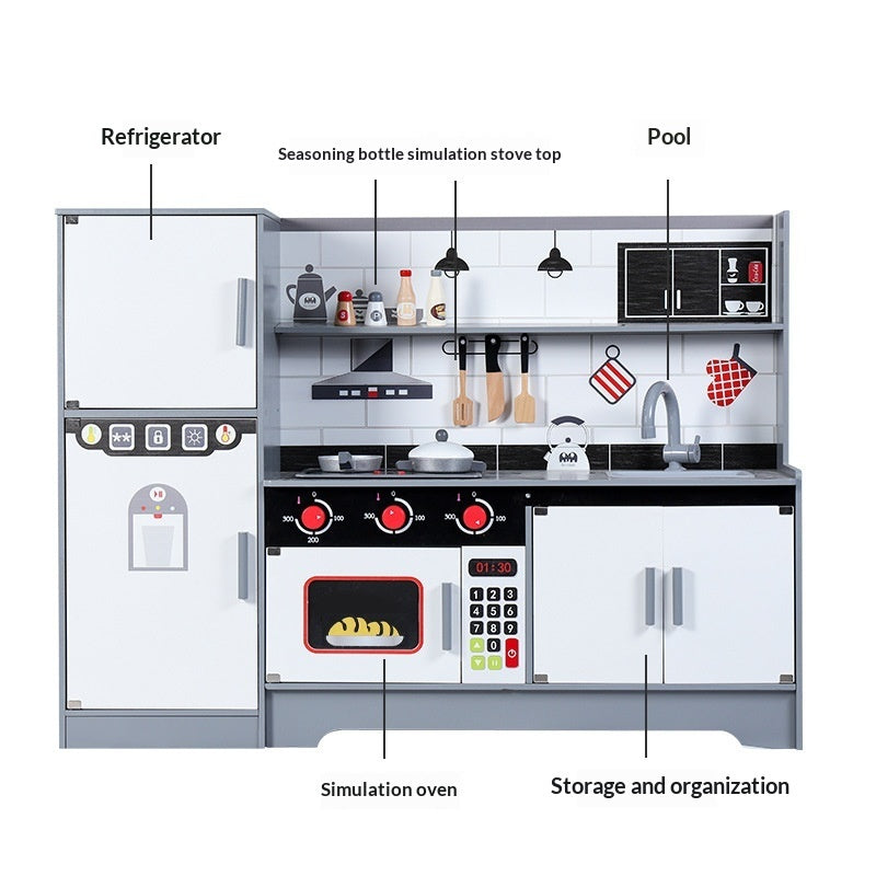 Simulation Light And Sound Kitchenware Playset For Kids Pretend Cooking Game